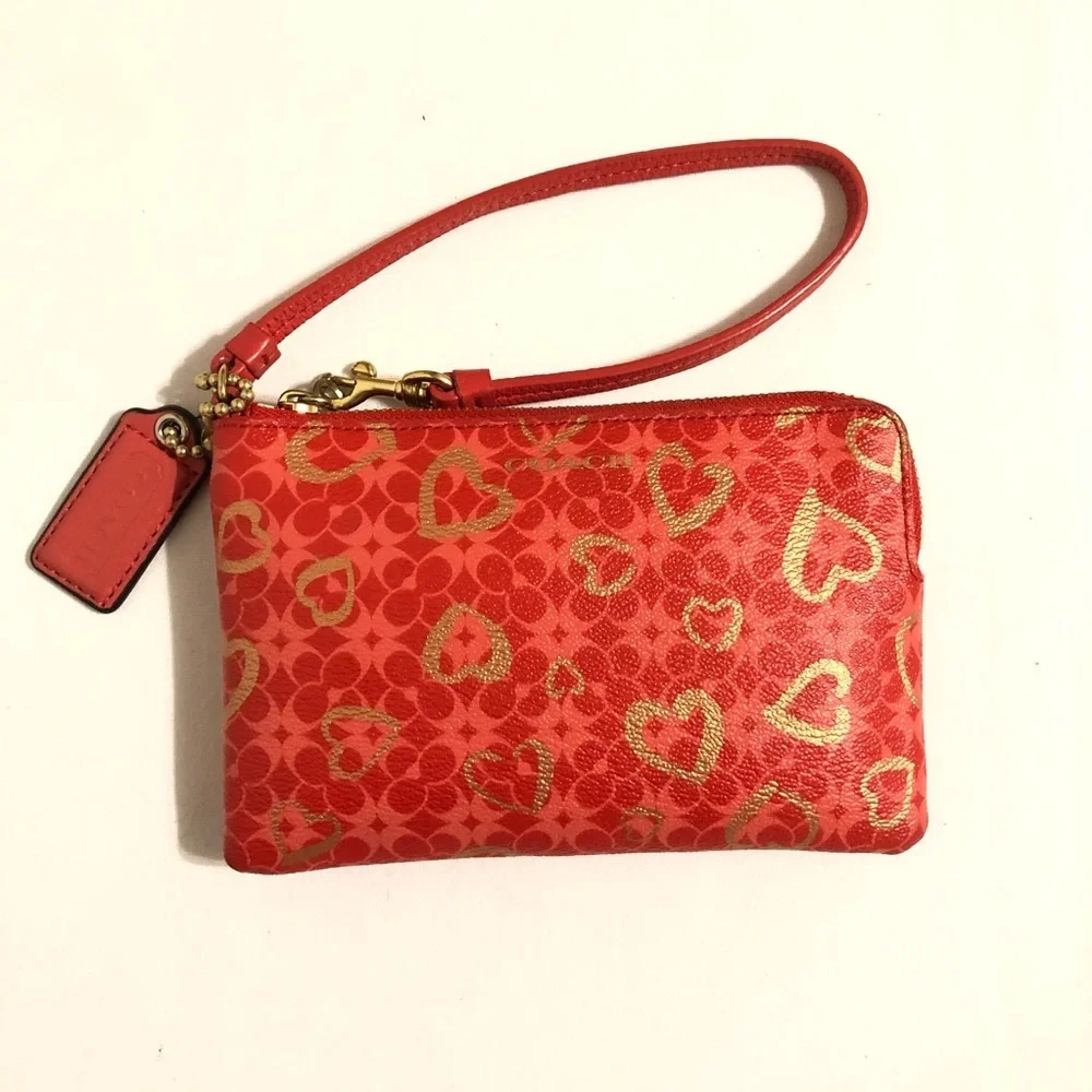 Coach heart wristlet
